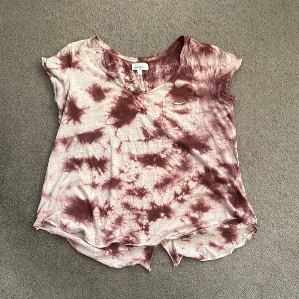 Red Relaxed Cap Sleeve Tee